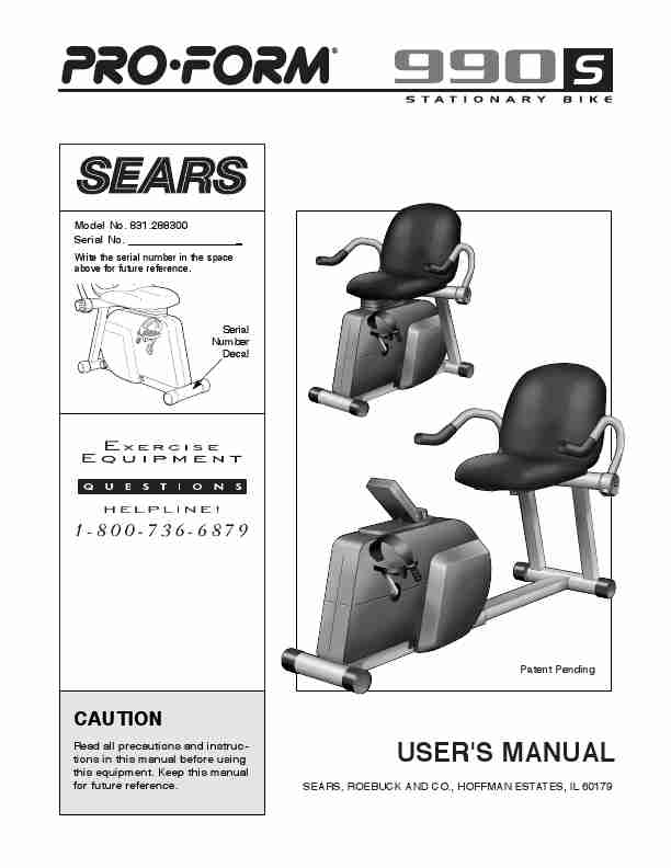 Sears Exercise Bike 831_288300-page_pdf